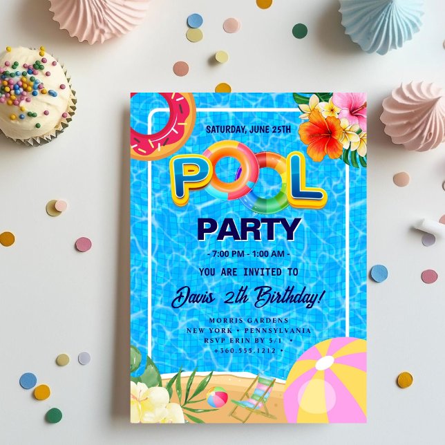 Pool Party | Swimming Birthday Invitation (Creator Uploaded)