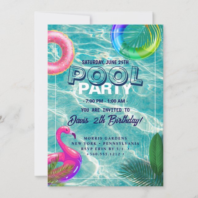 Pool Party | Swimming Birthday Invitation (Front)