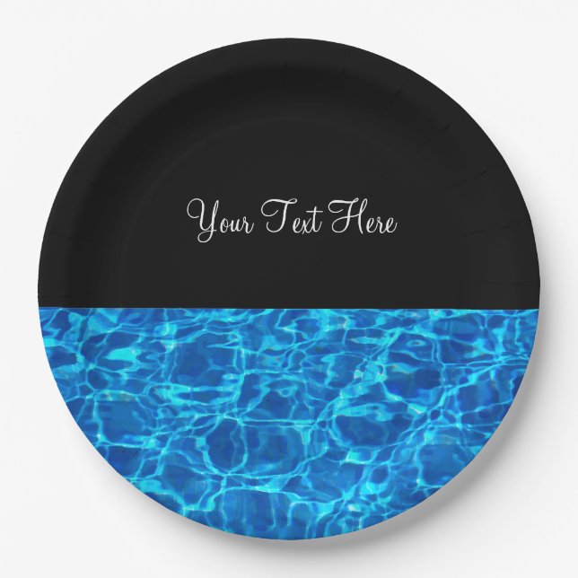 Pool Party Swimming Pool Design Paper Plates (Front)
