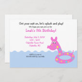 POOL Party Swimming Tube 5x7  Birthday Invitations (Front/Back)