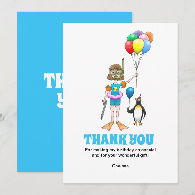 Pool Party Thank You Card (Front/Back)