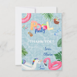 Pool Party Thank You Card