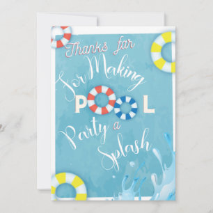 Pool Party Thank You Card