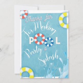 Pool Party Thank You Card