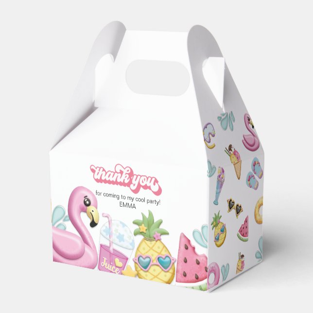 Pool Party Thank you Favor Boxes (Front Side)