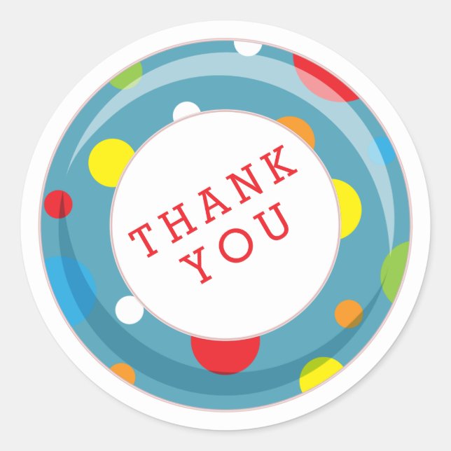 Pool Party Thank You Stickers (Front)