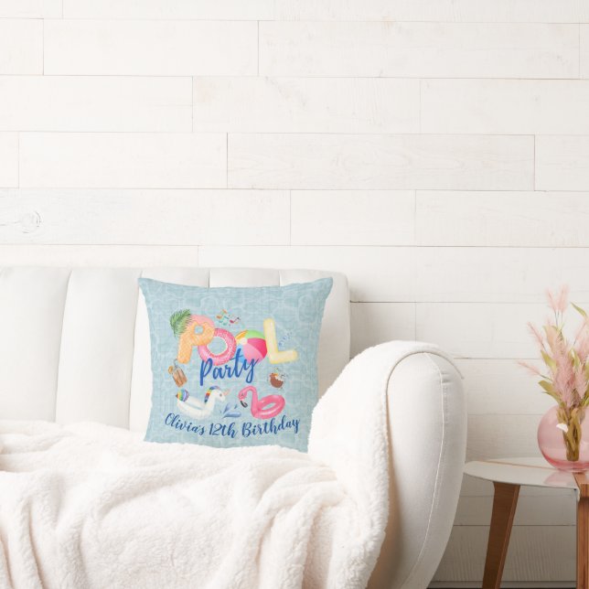 Pool Party Throw Pillow (Couch)