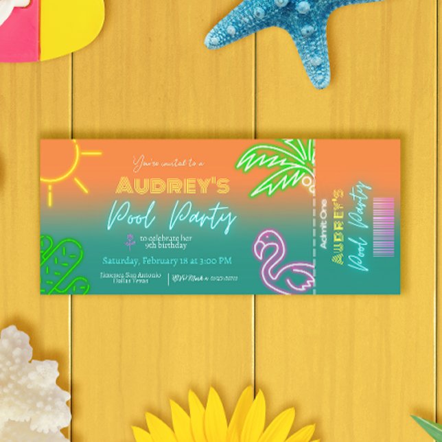 Pool Party Ticket Invitation (Creator Uploaded)