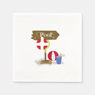 Pool Party Time Paper Napkins