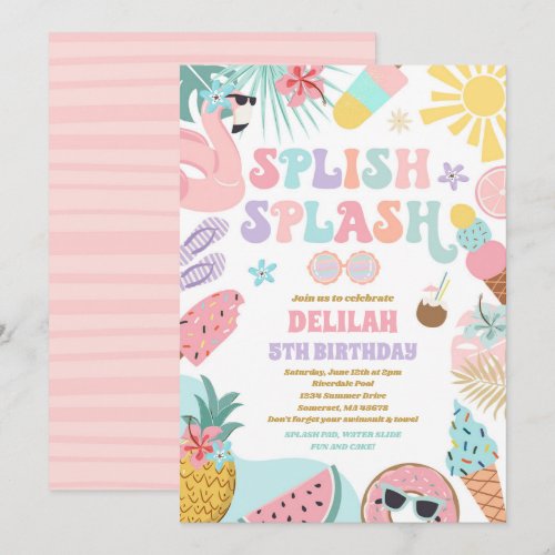 Pool Party Tropical Summer Pool Birthday Party