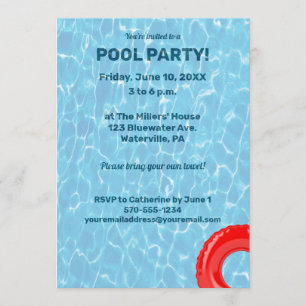 Pool Party Under the Water Invitation
