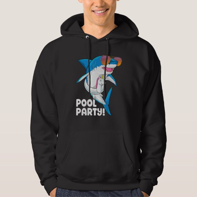 Pool Party Unicorn Float Summer Vacation Funny Sha Hoodie (Front)