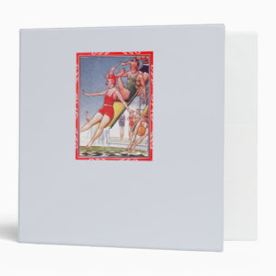 Pool Party Vintage Swimming Summer 3 Ring Binder