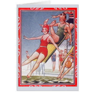Pool Party Vintage Swimming Summer Cards