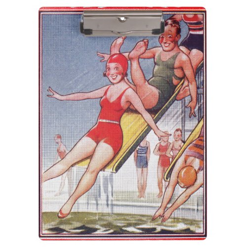 Pool Party Vintage Swimming Summer Clipboard