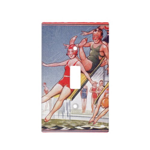 Pool Party Vintage Swimming Summer Light Switch Cover