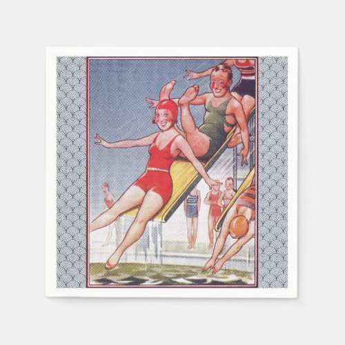 Pool Party Vintage Swimming Summer Napkins