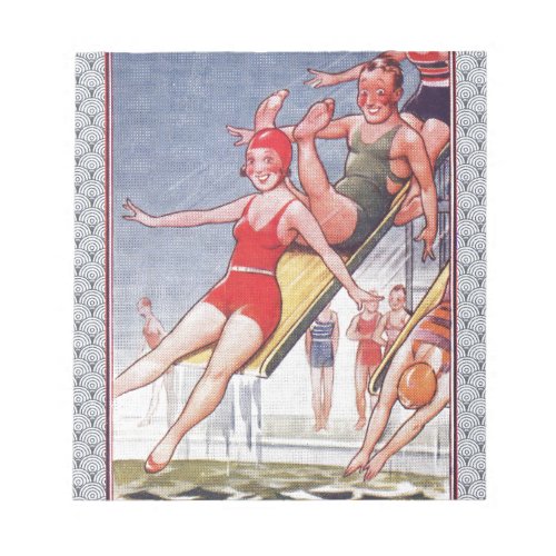 Pool Party Vintage Swimming Summer Notepad