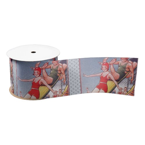 Pool Party Vintage Swimming Summer Satin Ribbon