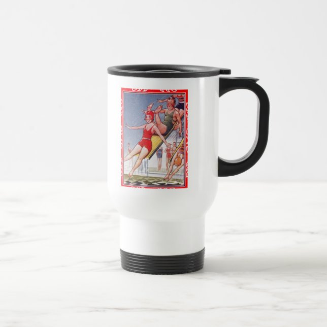 Pool Party Vintage Swimming Summer Travel Mug (Right)