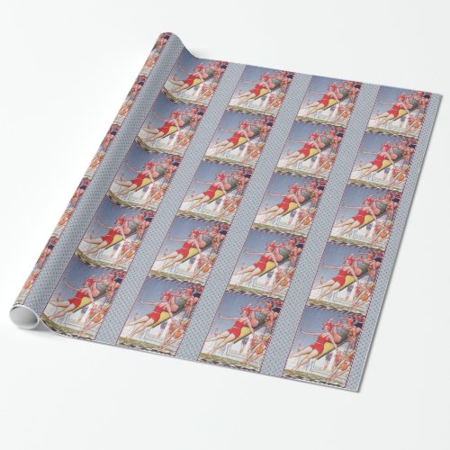 Pool Party Vintage Swimming Summer Wrapping Paper