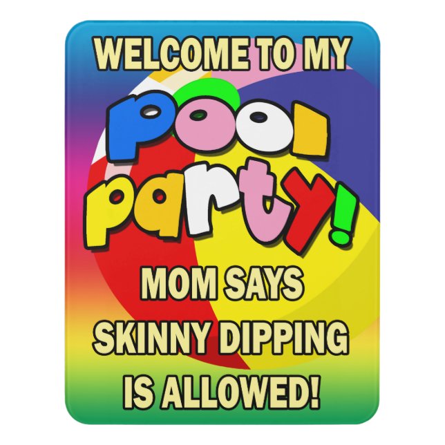 Pool Party, Welcome Door Sign (Contemporary Vert)