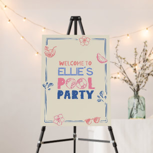 Pool Party Welcome Sign, Pool Birthday Party Welco Foam Board