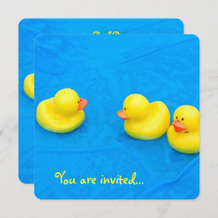 Pool Party with yellow ducks Invitation