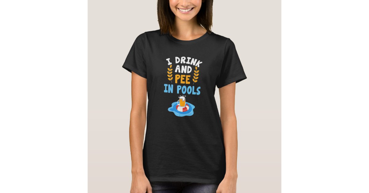 Pool Peeing Lifeguard Humor Swimming Pool Joke Ur T-Shirt | Zazzle