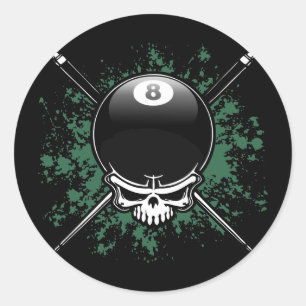 Pool Pirate 1 Classic Round Sticker