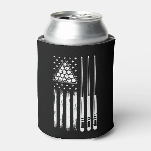 Pool Player American Flag Can Cooler