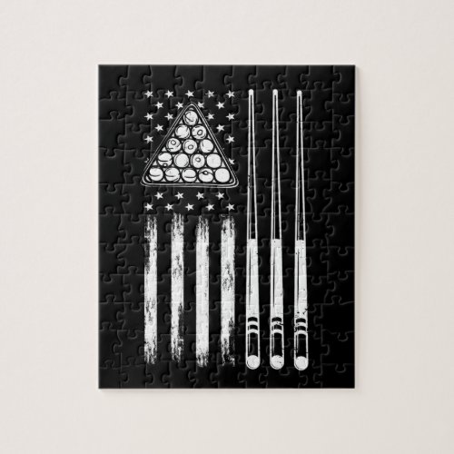 Pool Player American Flag Jigsaw Puzzle