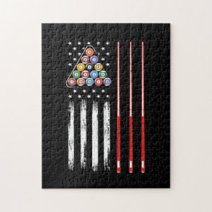 Pool Player American Flag Jigsaw Puzzle