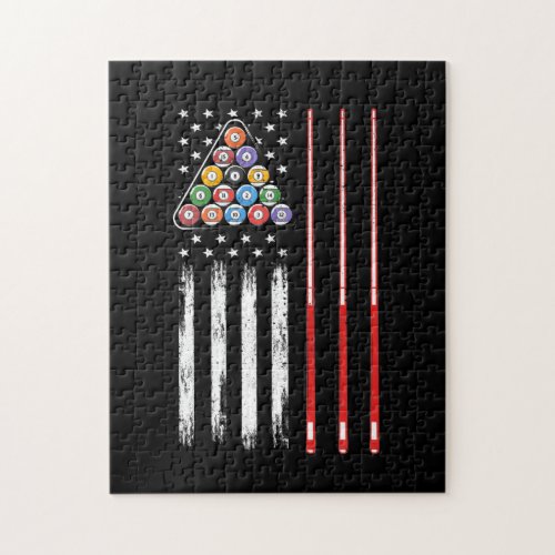 Pool Player American Flag Jigsaw Puzzle