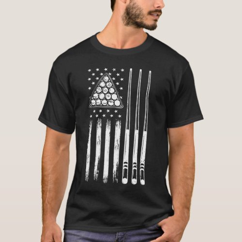 Pool Player American Flag T_Shirt