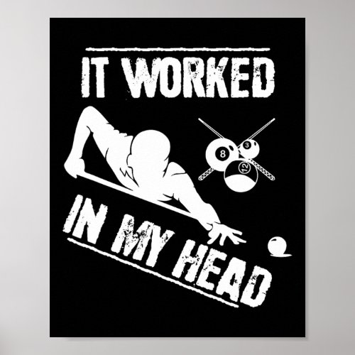 Pool Player _ Billiard 8_ball It Worked In My Head Poster