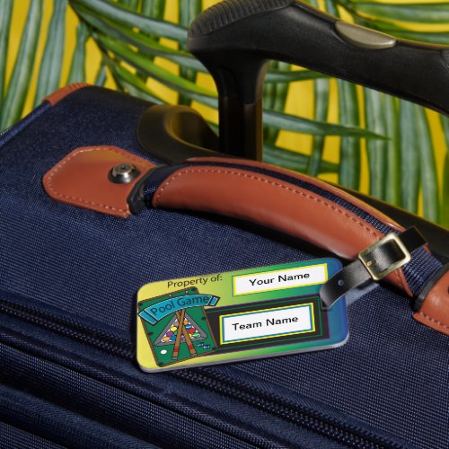 Pool Player Billiard Game Luggage Tag