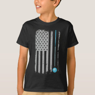 Pool Player - Billiards 8 Ball Vintage American Fl T-Shirt