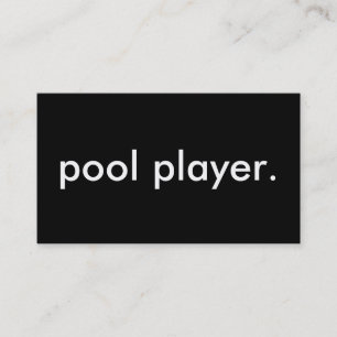 pool player. business card
