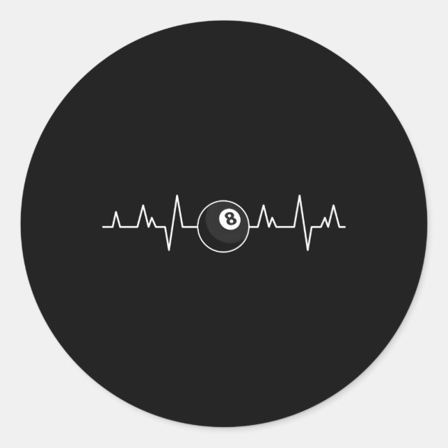 Pool Players Hebeat Billiards 8 Ball Classic Round Sticker (Front)