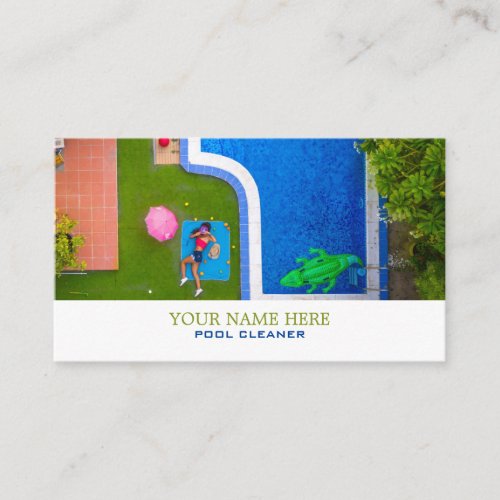 Pool Portrait Swimming Pool Cleaner Business Card