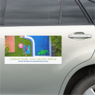Pool Portrait, Swimming Pool Cleaning Service Car Magnet