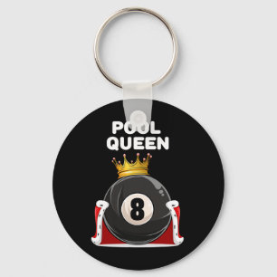 Pool Queen Girls Pool Womens Billiards Pool  Keychain