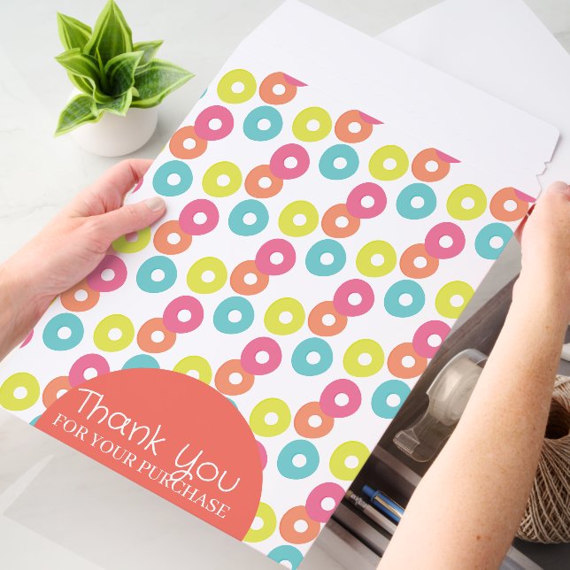 Pool Rings Pattern Color Thank You Business Envelope Mailers (Desk)