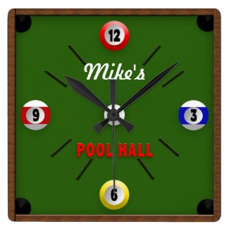 POOL CLOCK - PERSONALIZE WITH NAME