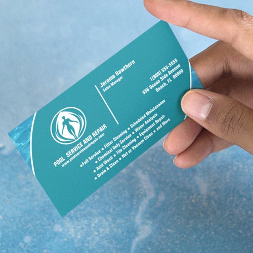 Pool Service and Repair Business Card