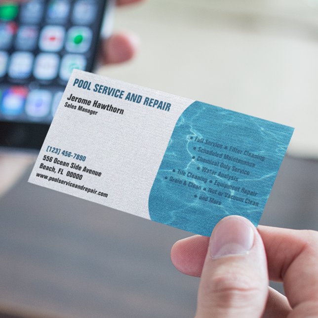 Pool Service and Repair Business Card (Creator Uploaded)
