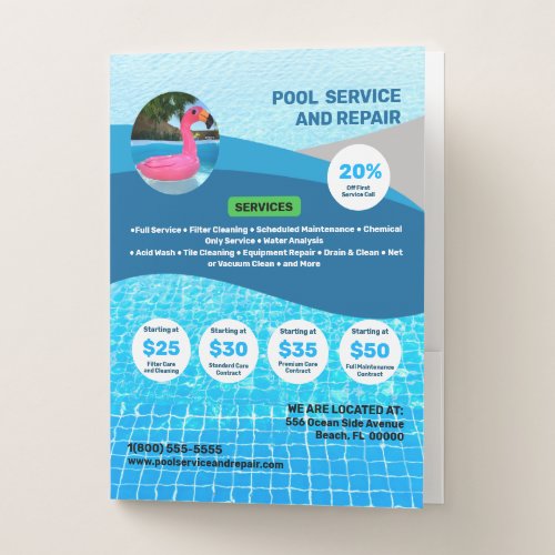 Pool Service and Repair Pocket Folder