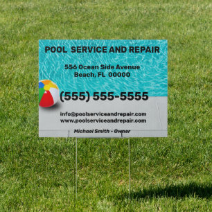 Pool Service and Repair Sign