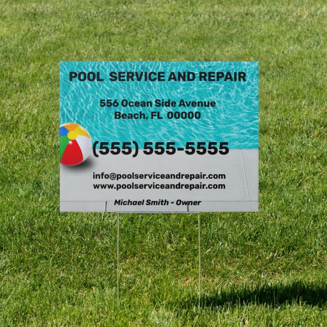 Pool Service and Repair Sign (Insitu)